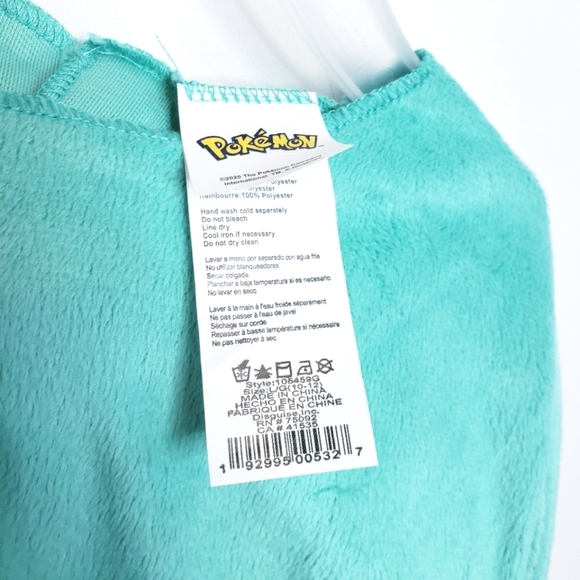 NWT Large Pokemon Bulbasaur Halloween Costume Jumpsuit Large 10/12 - Picture 8 of 8